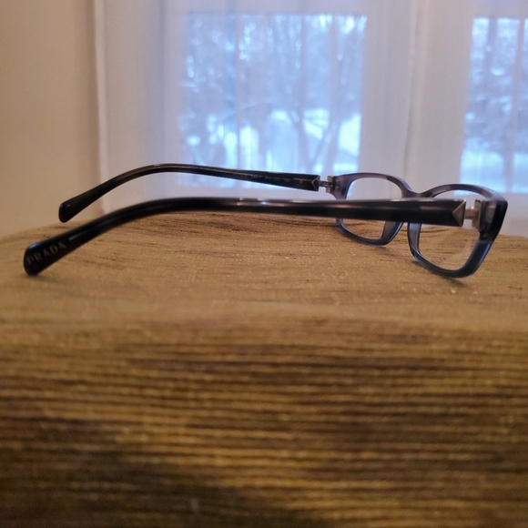 Authentic Prada Italy VPR 07N RY0-101 55-17-140 Gray/Blue Full Rim Eyeglasses Fr - Picture 6 of 11